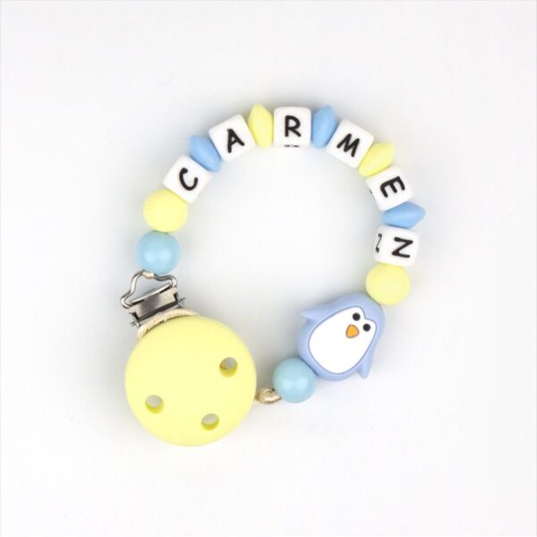 Cadena de silicona pingüino azul personalizada