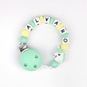Cadena de silicona unicornio menta personalizada