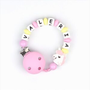 Cadena de silicona unicornio rosa personalizada