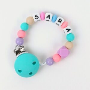Cadena de silicona turquesa multicolor personalizada