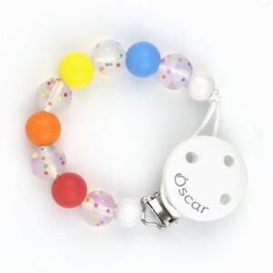 Cadena silicona confeti multicolor personalizada en el clip