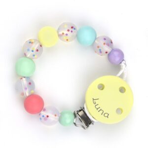 Cadena silicona confeti soft personalizada en el clip