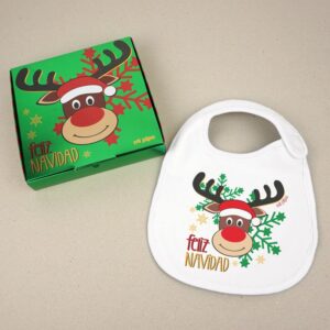 Babero Feliz Navidad reno Rudolph