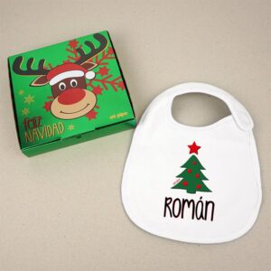 Babero Navidad árbol personalizado