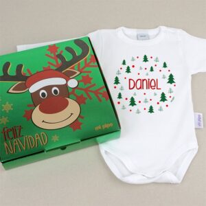babidu body navideno personalizado navidad arboles verdes con cajita de regalo