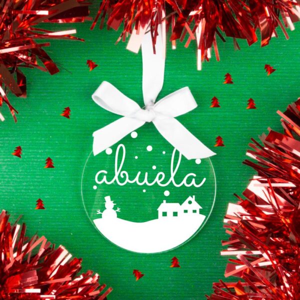 Bola Navidad metacrilato blanca personalizada diseño a elegir - Imagen 2