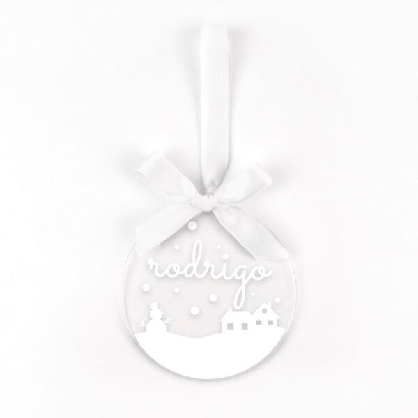 Bola Navidad metacrilato blanca personalizada diseño a elegir - Imagen 3