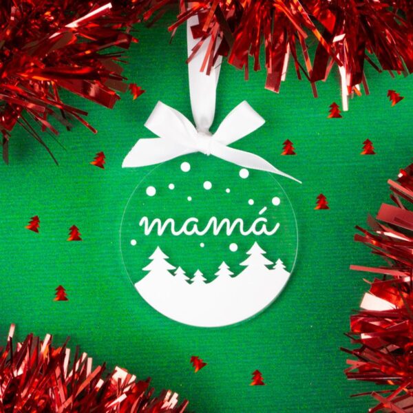 Bola Navidad metacrilato blanca personalizada diseño a elegir - Imagen 4