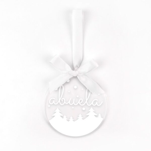 Bola Navidad metacrilato blanca personalizada diseño a elegir