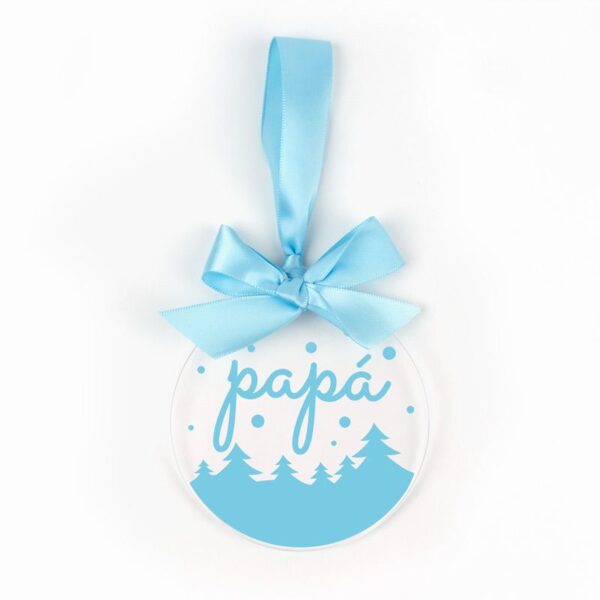 Bola Navidad metacrilato celeste personalizada diseño a elegir - Imagen 2