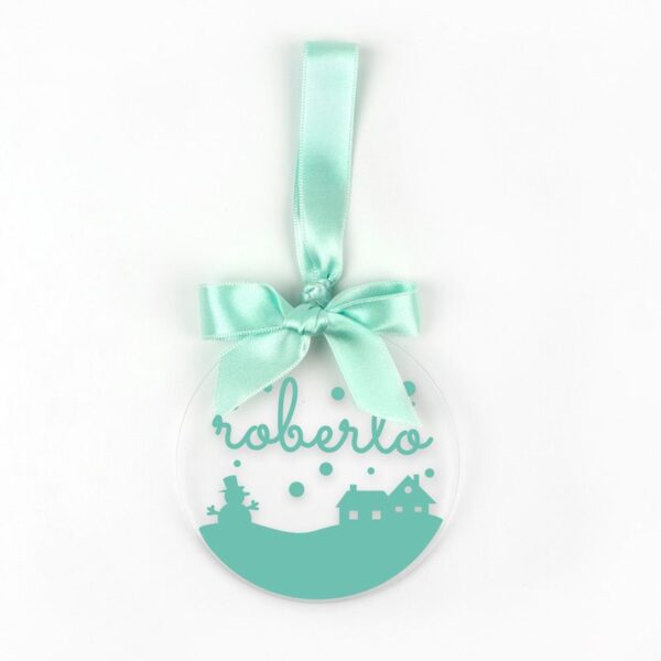 Bola Navidad metacrilato menta personalizada diseño a elegir - Imagen 3