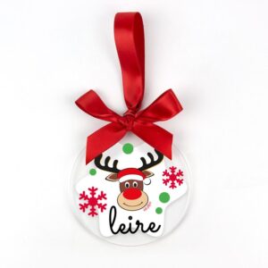 Bola Navidad metacrilato Reno Rudolph personalizada
