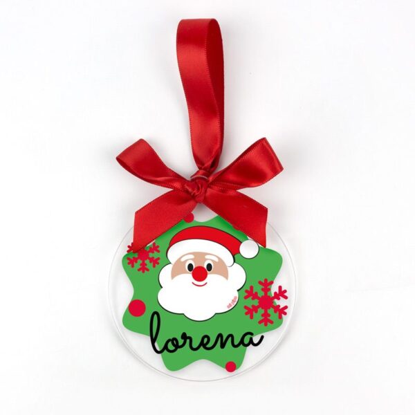 Bola Navidad metacrilato Papá Noel personalizada
