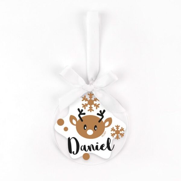 Bola Navidad metacrilato reno bebé personalizada
