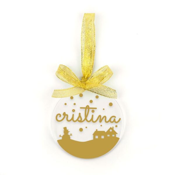 Bola Navidad metacrilato dorada personalizada diseño a elegir - Imagen 2