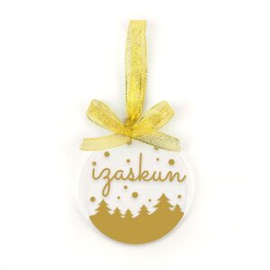 Bola Navidad metacrilato dorada personalizada diseño a elegir