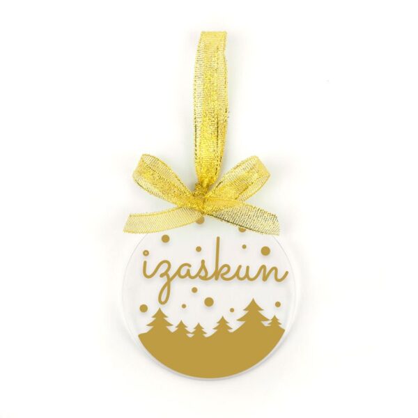 Bola Navidad metacrilato dorada personalizada diseño a elegir