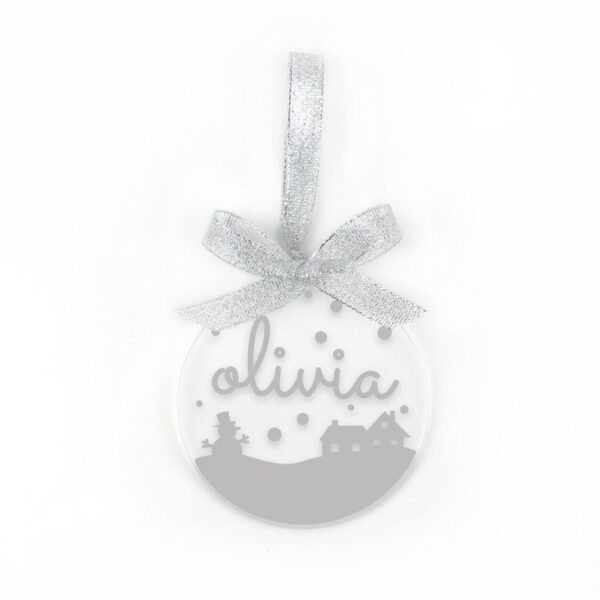 Bola Navidad metacrilato plata personalizada diseño a elegir - Imagen 2