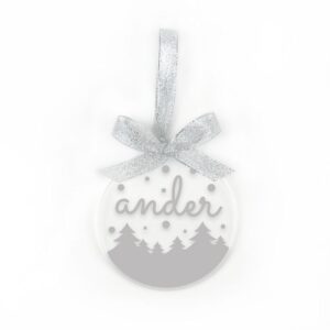 Bola Navidad metacrilato plata personalizada diseño a elegir