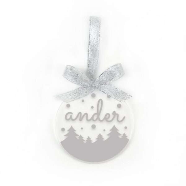 Bola Navidad metacrilato plata personalizada diseño a elegir