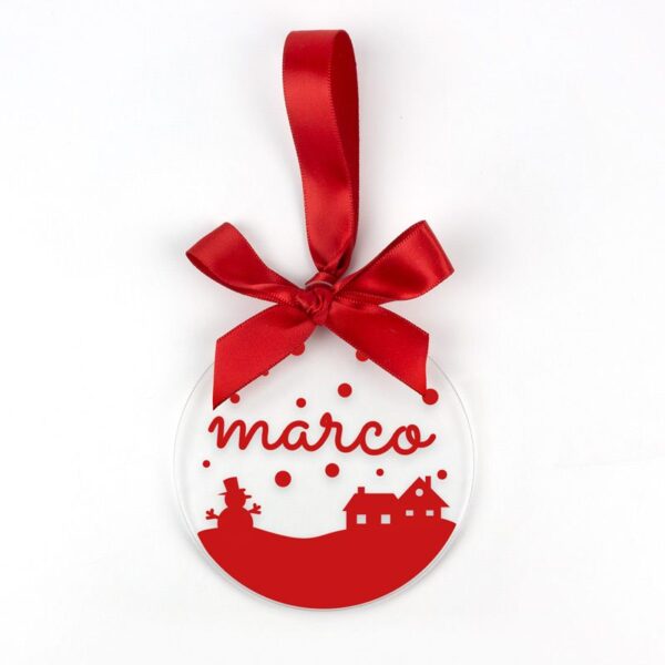 Bola Navidad metacrilato roja personalizada diseño a elegir - Imagen 2