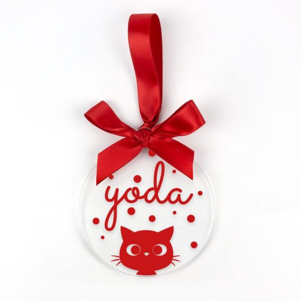 Bola Navidad metacrilato personalizada gato color a elegir - Imagen 4