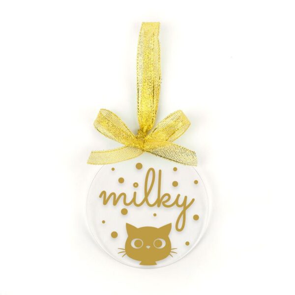 Bola Navidad metacrilato personalizada gato color a elegir - Imagen 3