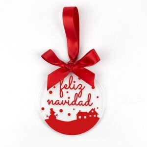Bola Navidad metacrilato Feliz Navidad color a elegir