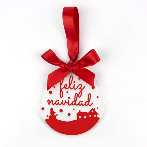 Bola Navidad metacrilato Feliz Navidad color a elegir