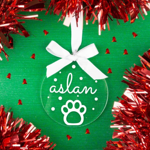 Bola Navidad metacrilato personalizada huella color a elegir - Imagen 2