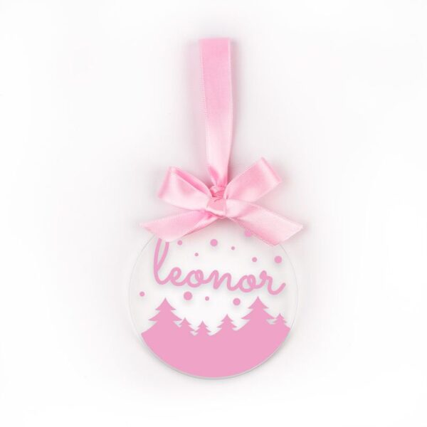 Bola Navidad metacrilato rosa personalizada diseño a elegir - Imagen 2