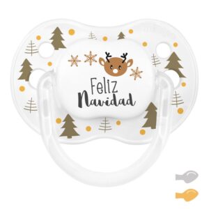 Chupete feliz Navidad árboles dorado