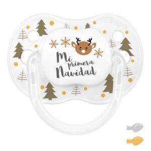 Chupete mi primera Navidad árboles dorado