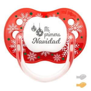 Chupete Navidad copos rojo frase a elegir