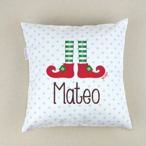 Cojín navideño personalizado elfo