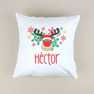 Cojín navideño personalizado reno Rudolph