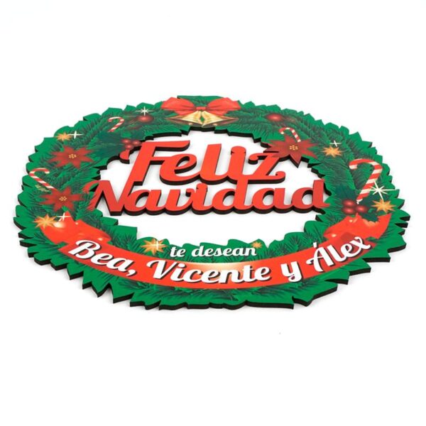 Corona Navideña para colgar personalizada - Imagen 2