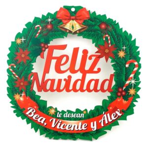 Corona Navideña para colgar personalizada