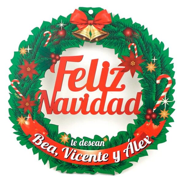 Corona Navideña para colgar personalizada