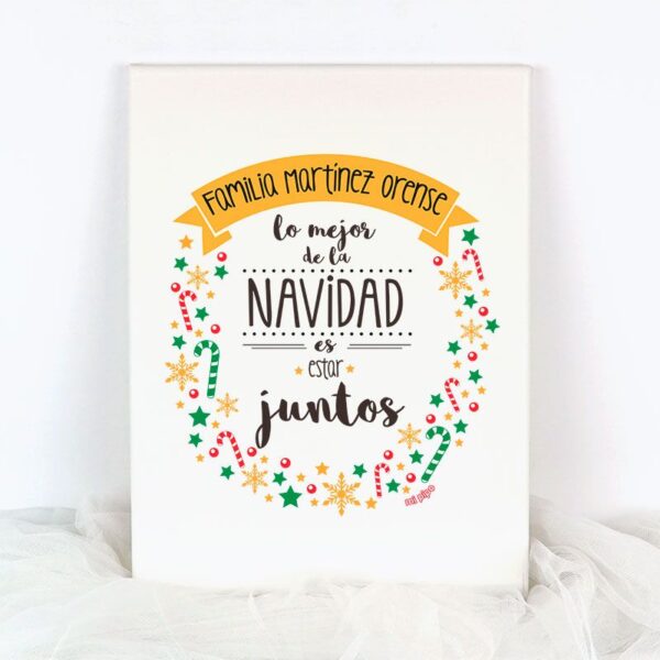 Lienzo personalizado Navidad familia