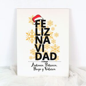 Lienzo personalizado Feliz Navidad te desean