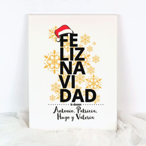 Lienzo personalizado Feliz Navidad te desean