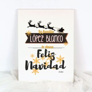 Lienzo personalizado Navidad trineo