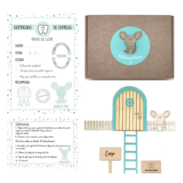 Kit ratoncito Pérez dark mint personalizado - Imagen 2