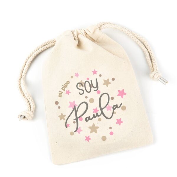 Cumplemeses bebé estrellas rosa personalizado - Imagen 2