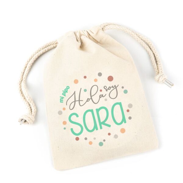 Cumplemeses bebé lunares menta personalizado - Imagen 4