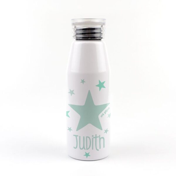 Botella aluminio estrella verde