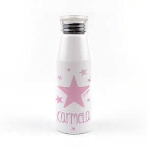 Botella aluminio estrella rosa