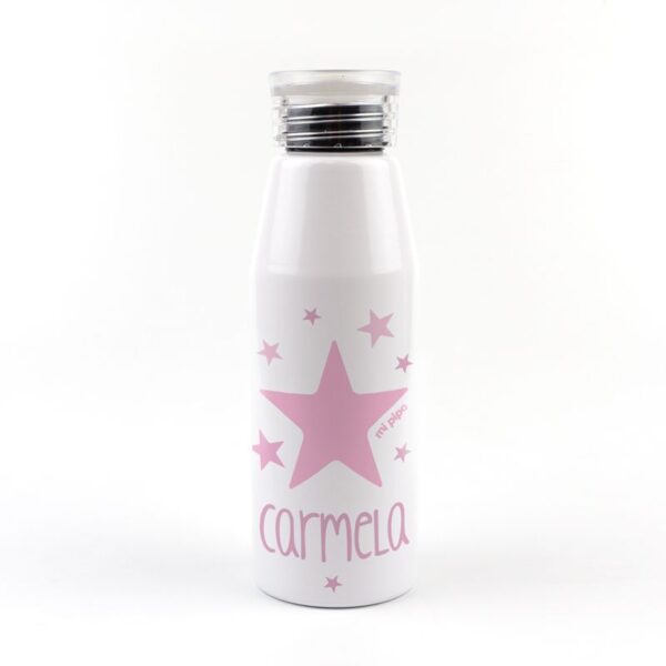 Botella aluminio estrella rosa