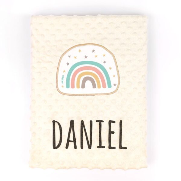 Manta aplique arcoiris personalizada